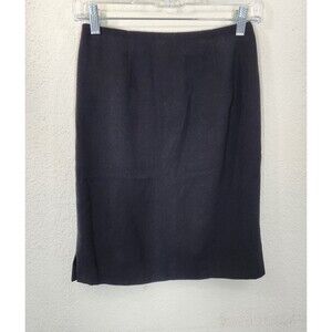 Amanda Smith Petite Skirt 2P Black Pencil Straight Knee Length Vintage Career